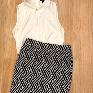 NWOT Ann taylor black and white pencil skirt